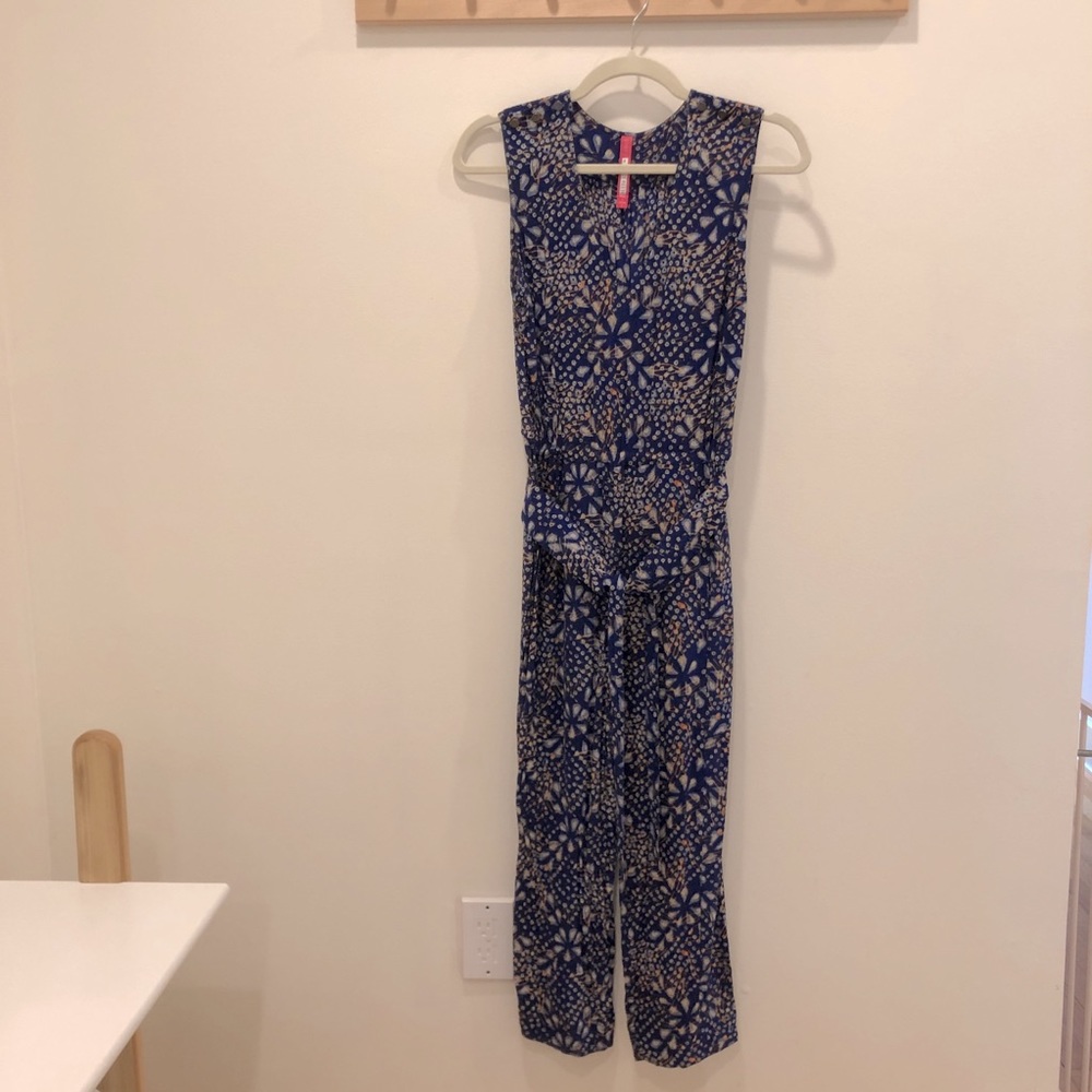 Plenty by Tracy Reese blue floral jumpsuit / romper